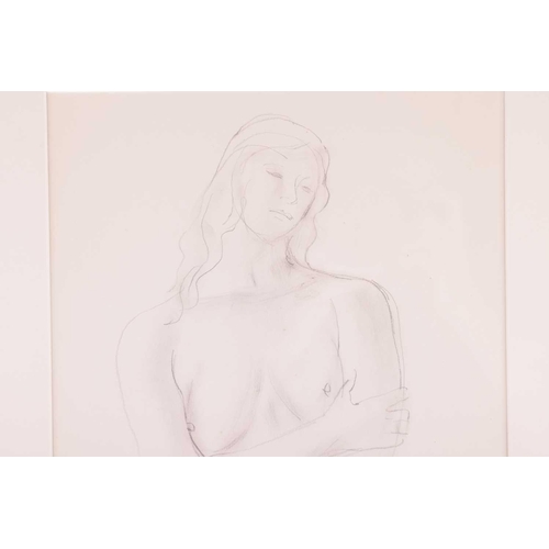 192 - Bernard Meninsky (1891-1950), Standing female nude, pencil on paper, signed lower left, 55 cm x 26 c... 