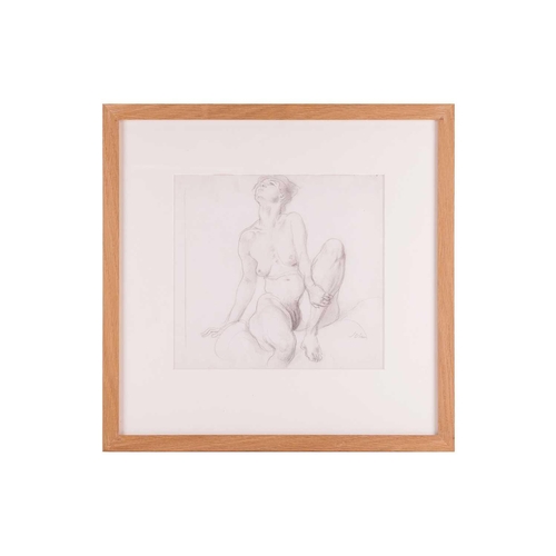 193 - † Augustus John (1878-1961), study of a seated female nude, pencil, signed lower right, 24.5 cm x 27... 