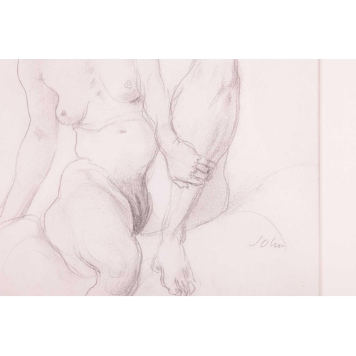 193 - † Augustus John (1878-1961), study of a seated female nude, pencil, signed lower right, 24.5 cm x 27... 