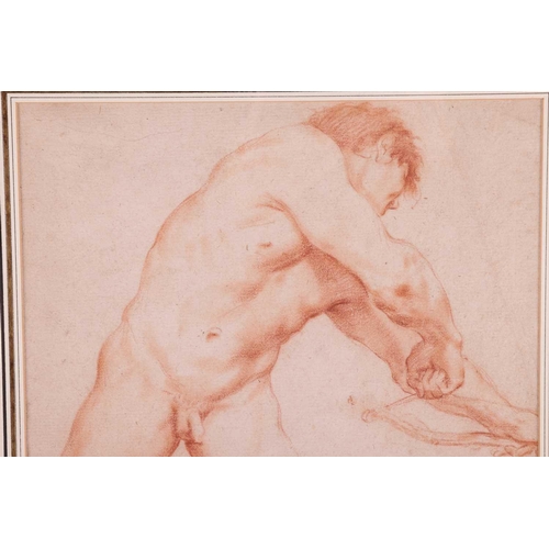 198 - Attributed to Carlo Cignani (Italian, 1628 - 1719), Archer drawing a bow, red chalk on cream laid pa... 