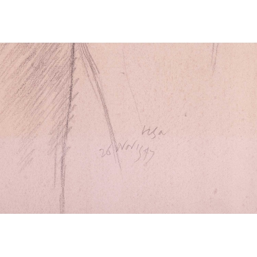 199 - † Robert Sargent Austin RA (1895-1973), 'Female Nude', 1947, pencil on pink washed paper, signed and... 