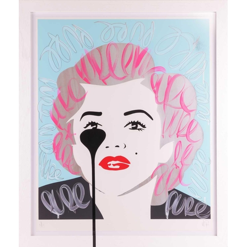 202 - † Pure Evil (b.1968), The Last Marilyn, signed and numbered 1/1 in pencil, hand embellished screenpr... 