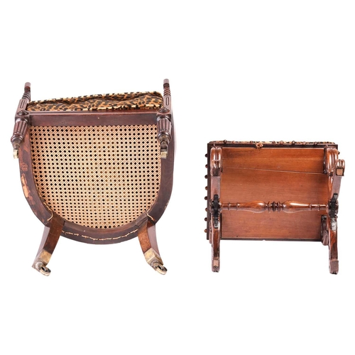 215 - A late regency, possibly colonial Indian rosewood hoop-backed armchair and 