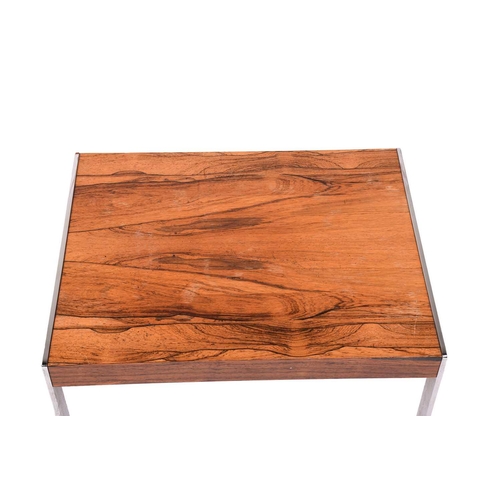 216 - Richard Young for Merrow Associates; 1970s, a nest of three matching coffee tables of rosewood and c... 