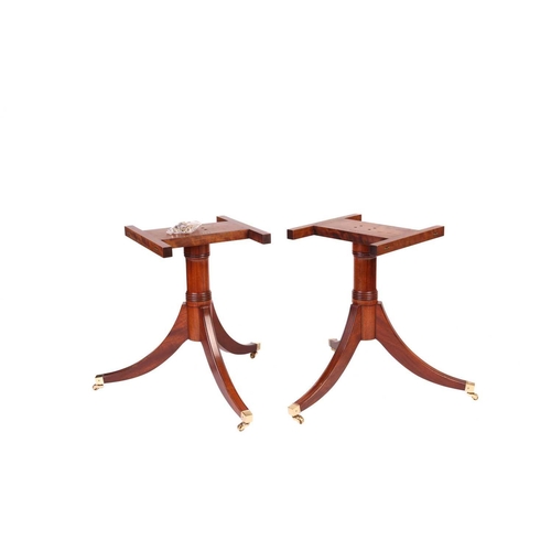 231 - A craftsman-made George III-style crossbanded mahogany twin pedestal dining table, 20th century, pos... 