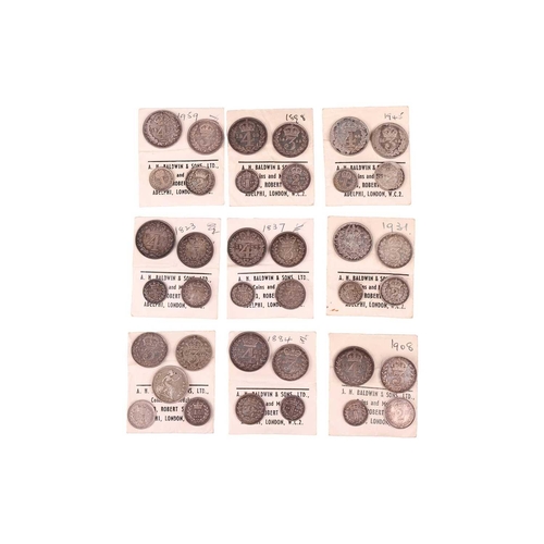 264 - A collection of 19th and 20th century Maundy Money, comprising 1823, 1837, 1884, 1898, 1908, 1931,19... 