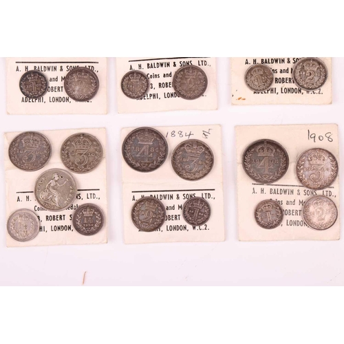 264 - A collection of 19th and 20th century Maundy Money, comprising 1823, 1837, 1884, 1898, 1908, 1931,19... 