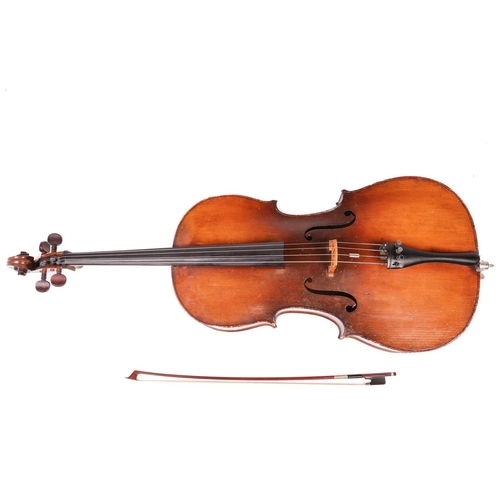 265 - A late 19th-century French violoncello, labelled 'Copie de Franciscus Gobetti fecit Venitus Anno', t... 