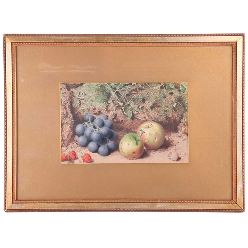 27 - William B. Hough (1819-1897), Two still lifes of apples and grapes on mossy banks, signed 'W. Hough'... 