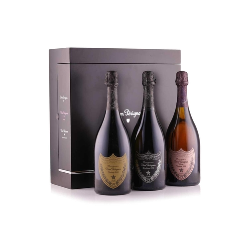 274 - Presentation Box of 3 Bottles Dom Perignon to include 1 x Oenotheque 1995, 1 x Vintage 2000, 1 x Ros... 