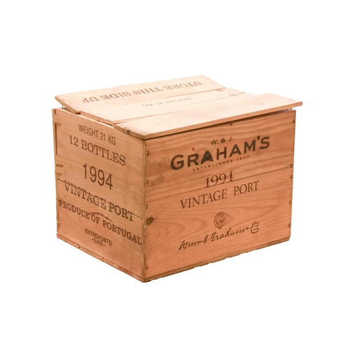 283 - Eleven Bottles of Graham's Vintage Port, 1994, OWC Cellar in Blackheath Into Neck