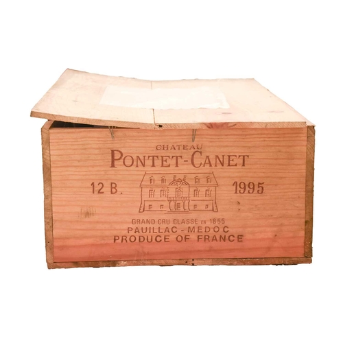 288 - Nine Bottles of Chateau Pontet Canet Pauillac, 1995, OWC Cellar in Blackheath High Fill Into Neck/Hi... 