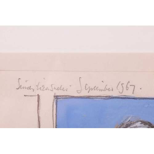 29 - † Bryan Organ (b.1935), 'Study, Liza Sacker[?], September 1967', pencil and mixed media, signed, wit... 