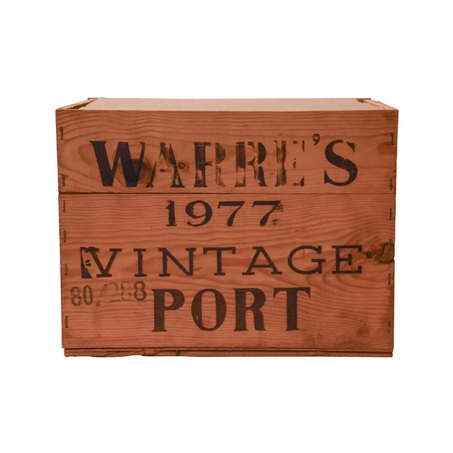 290 - One Case of Warres Vintage Port, 1977, OWC, (12 Bottles) Cellar in Berkshire Into Neck