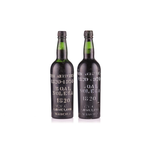 294 - Two Bottles of 1820 Boal Solera Tarquino Da Camara Lomelino, bottle nos 1270/1481 Cellar in Surrey I... 