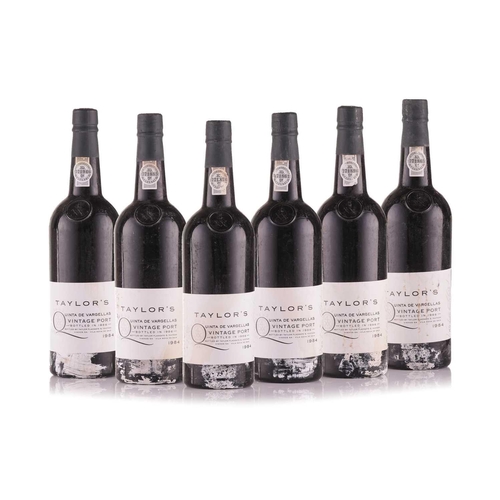 296 - Six Bottles of Taylor's Quinta de Vargellas Vintage Port, 1984, bottled in 1986, OWC Cellar In Black... 