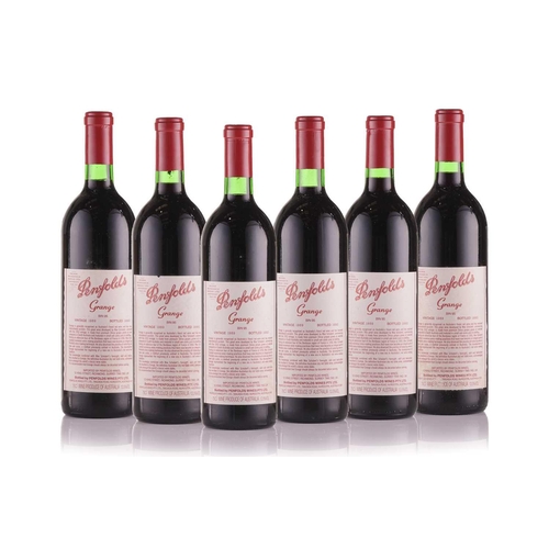 299 - Six Bottles of Penfolds Grange, 1989, bottled 1990, OWC Cellar in Blackheath Into Neck