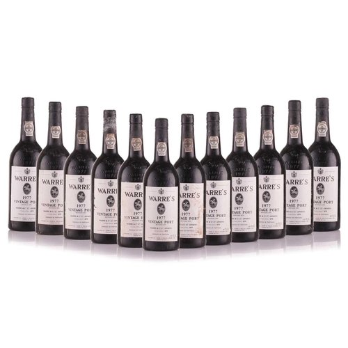 302 - Twelve Bottles of Warre's Vintage Port, 1977, OWC Cellar in Blackheath Into Neck/High Shoulder, slig... 