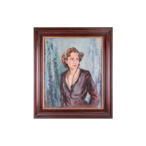 31 - Francis Wynne Thomas (1907-1989), Portrait of a lady, three-quarter length, oil on canvas, 75 cm x 6... 