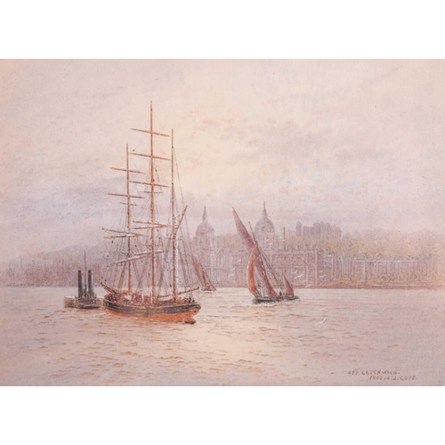 44 - Frederick Edward Goff (1855 - 1931), 'Off Greenwich', titled and signed 'Fred. E.J. Goff (lower righ... 