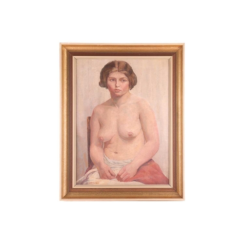 50 - † Frank Runacres, ARCA, NEAC (1904-1974) British, 'Nude Study', oil on canvas, signed to lower right... 