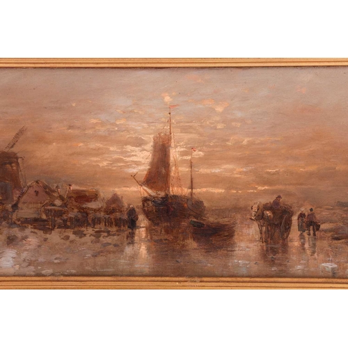 65 - Desire Thomassin-Renardt (Austrian,1858 -1933), Ship unloading at the dock, signed D Thomassin (lowe... 