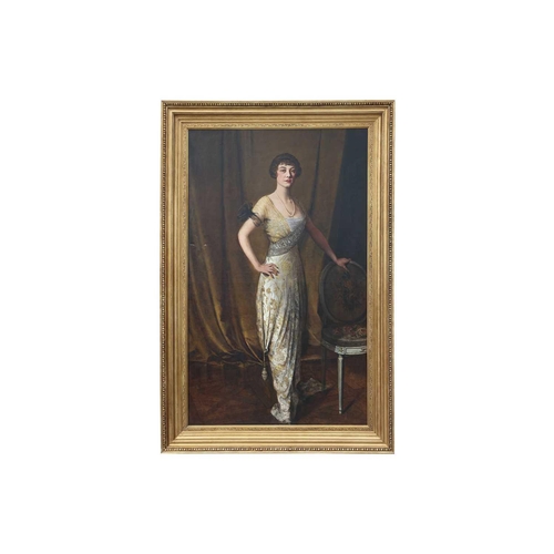 95 - Walter I Cox (1866-1930) British, Full-length portrait of a woman, signed lower left-hand corner, oi... 