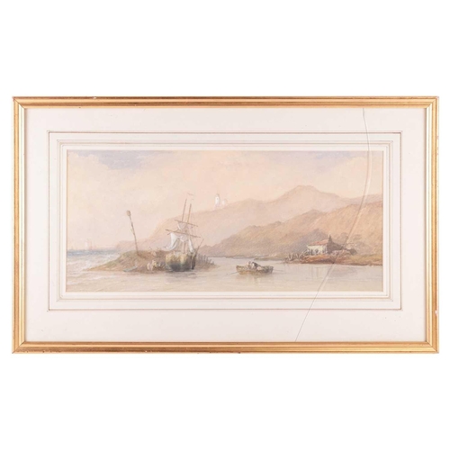 96 - Circle of Antony Vandye Copley-Fielding (1787 - 1855), Shipwreck at low tide, unsigned, watercolour ... 