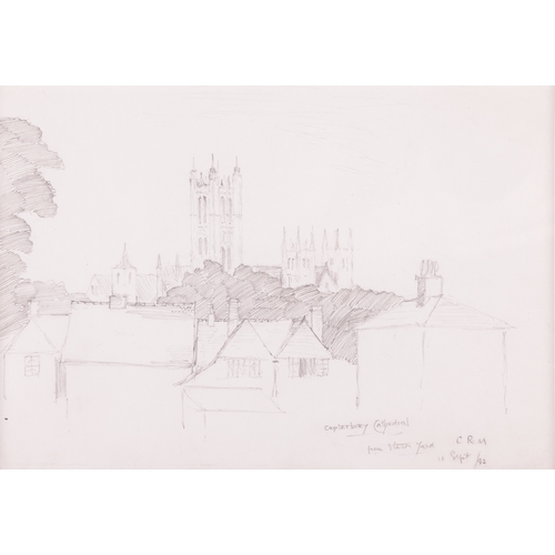 134 - Charles Rennie Mackintosh (1868-1928) Scottish, Architectural Sketch: Canterbury Cathedral from Slat... 