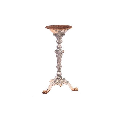 233A - A Coalbrookdale-style cast iron pedestal bird bath with established weathered surface, the circular ... 