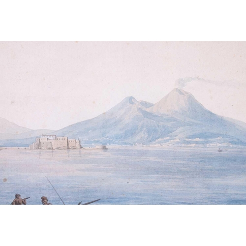 12 - Neapolitan School (19th century), Vesuvius from the Bay of Naples, Lago D'Agnano and the Temple of V... 