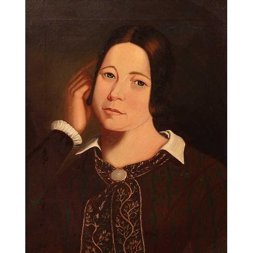 14 - Late 19th / early 20th-century school, portrait of a lady, unsigned oil on canvas, 52.5 cm x 41.5 cm... 