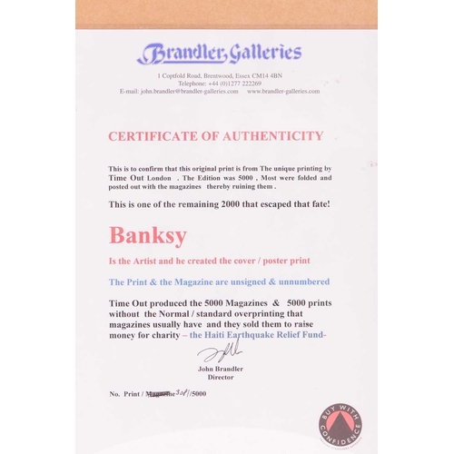 34 - † Banksy, (b.1974) British, 'Time Out London' poster, 2010; offset lithographic poster in colours, f... 