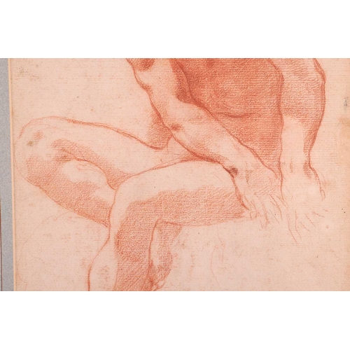 1 - Circle of Pietro da Cortona (Italian 1596 - 1669) Study of a male nude red chalk on laid paper, with... 