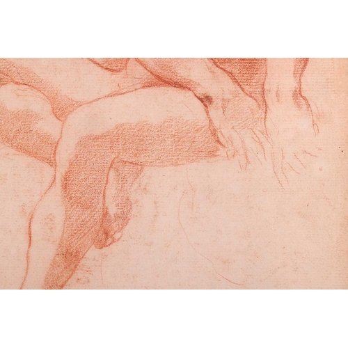 1 - Circle of Pietro da Cortona (Italian 1596 - 1669) Study of a male nude red chalk on laid paper, with... 