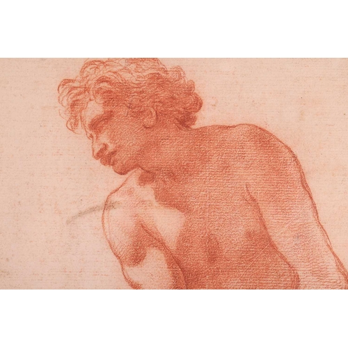 1 - Circle of Pietro da Cortona (Italian 1596 - 1669) Study of a male nude red chalk on laid paper, with... 