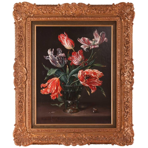 12 - Fredrick Victor Bailey (British 1919-1997) Still lifes of tulips (a pair) † signed 'Frederick V. Bai... 