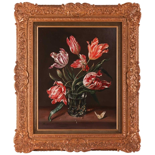 12 - Fredrick Victor Bailey (British 1919-1997) Still lifes of tulips (a pair) † signed 'Frederick V. Bai... 