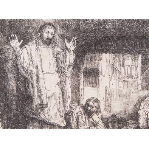 13 - Rembrandt Harmensz. van Rijn (Dutch 1606-1669) Christ Preaching ('La Petite Tomb') etching and drypo... 