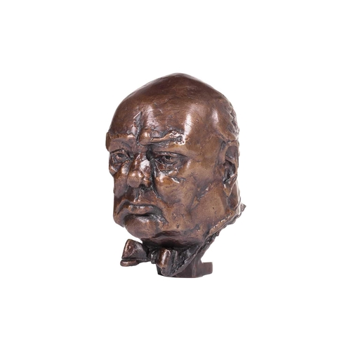 136 - David McFall R.A. (Scottish 1919-1988) Sir Winston Churchill K.G. O.M. C.H. M.P. - Small bust wearin... 