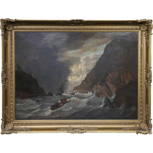 16 - Attributed to Charles Augustus Mornewick (British c.1793-1874) Heading to the shipwreck at indistinc... 