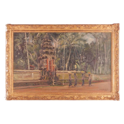 21 - Carel Lodewijk Dake, Jnr (Belgian 1886-1946) Indonesian street scene signed 'C. L. Dake' (lower righ... 