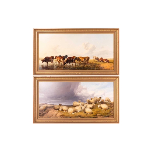 22 - Thomas Sidney Cooper R.A. (British 1803-1902) Cattle by a river; Sheep in a landscape (a pair) both ... 