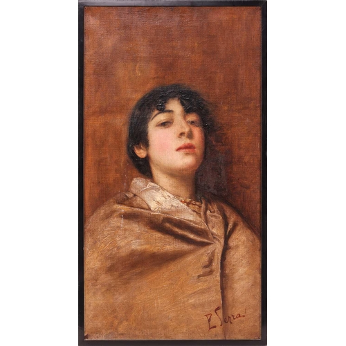 34 - Ernesto Serra (Italian 1860-1915) A Young Beauty signed 'E Serra' (lower right), oil on canvas, 71 x... 