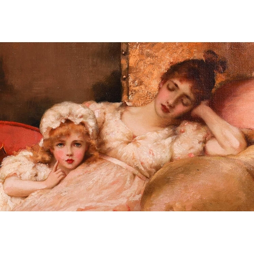 35 - Maude Goodman (British 1853 - 1938) Hush signed and dated 'M.Goodman 94' (on the chaise longue), oil... 