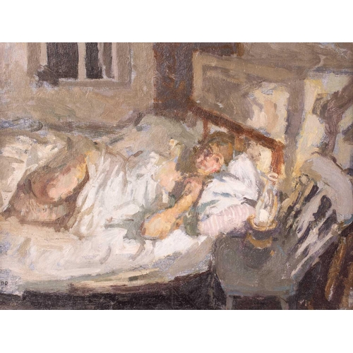 49 - Bernard Dunstan R. A., R. W. A., N. E. A. C. (British 1920 - 2017) A Girl Lying in Bed † initialed '... 