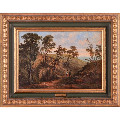 6 - Italian School (19th century) Landscape with figures on a path traditional attribution to Agostino A... 