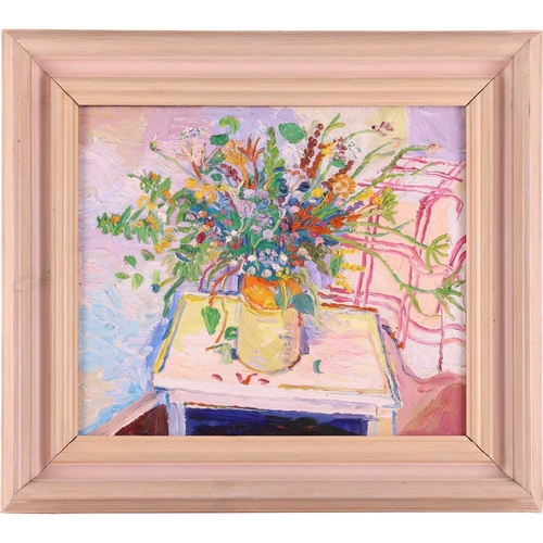 73 - Attributed to Fred Yates (British 1922 - 2008) Still life with flowers † oil on canvas, image 30 x 3... 