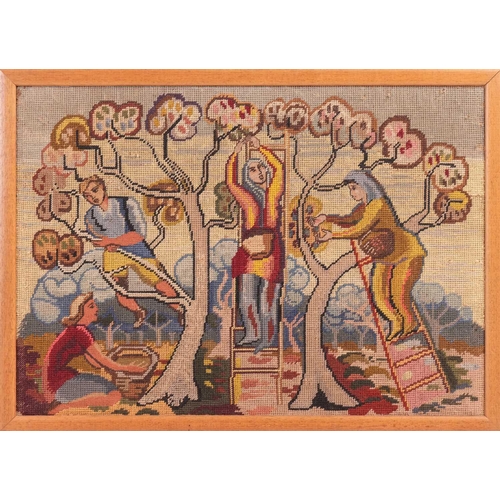 97 - Marjorie Gertler (née Hodgkinson, later Kostenz) (British 1902-1979) Fruit Pickers † wool needlework... 