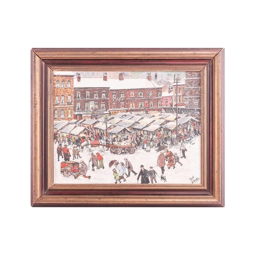 98 - Edith Le Breton (British 1912-1992) 'Reflections' (The Flat Iron Market in Salford) † signed 'Edith ... 